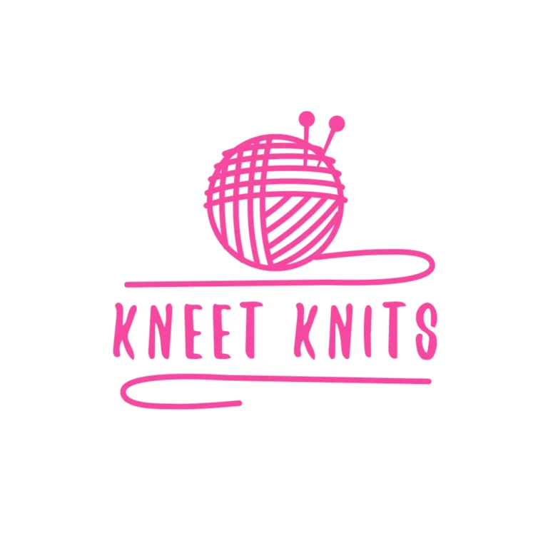 Kneet Knits, Knitting Logo in Pink