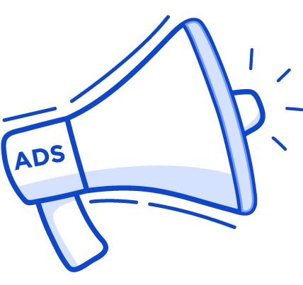 Digital Ads Icon showing a handheld loud speaker