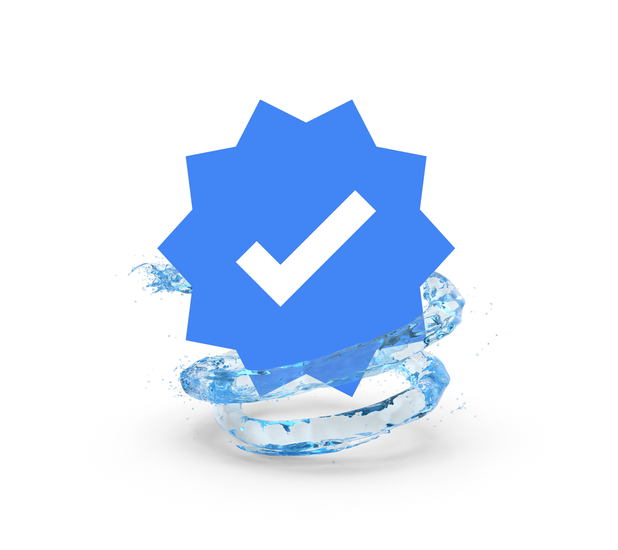 Google Business Profile Verification Icon surrounded by water