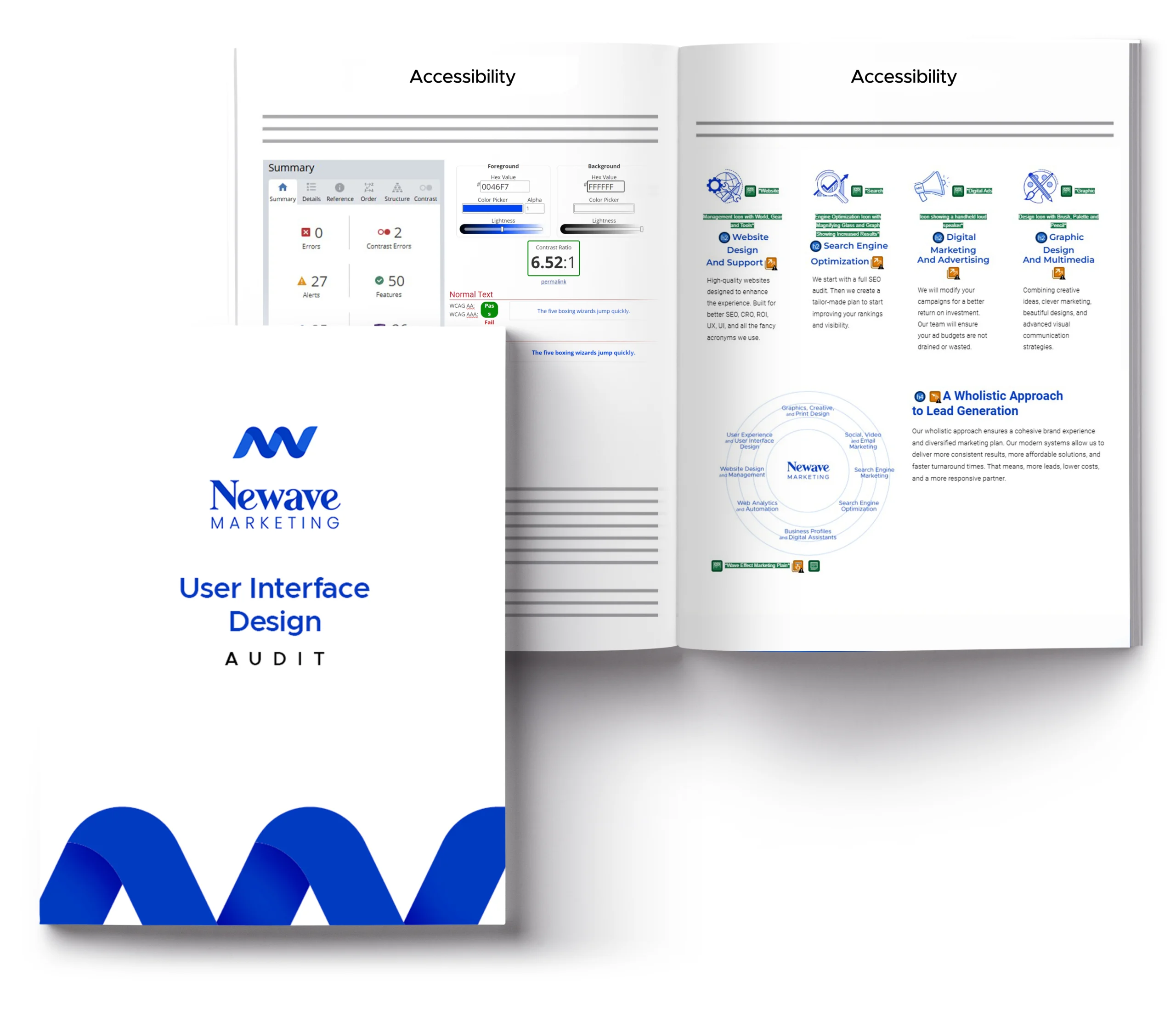 Mock-up of a sample UI design report