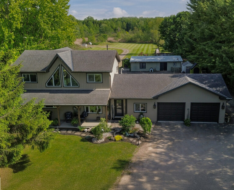 Aerial photography of front of house