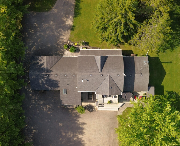 Aerial photography of top of house