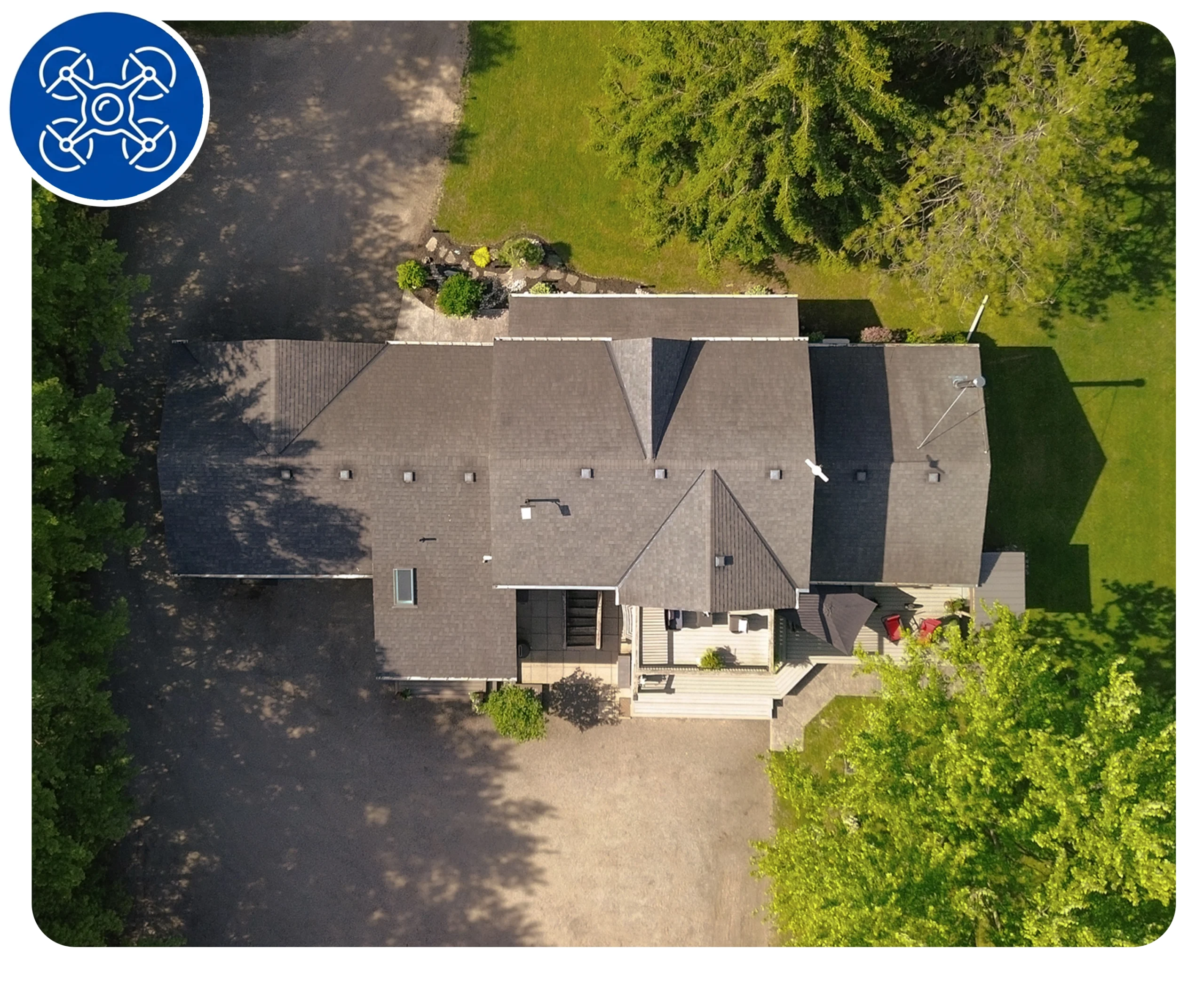 House-Top-Down-Perspective-Drone-Shot-55 Aerial photo of house and yard with drone icon