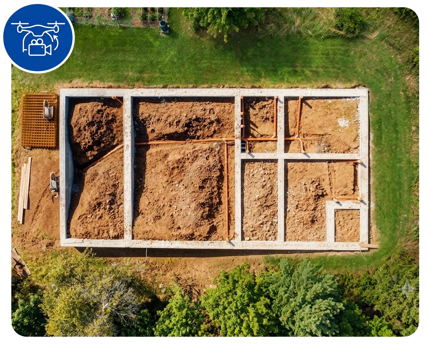House-Top-Down-Progress-Drone-Shot-44 Drone Services aerial view of building construction progress