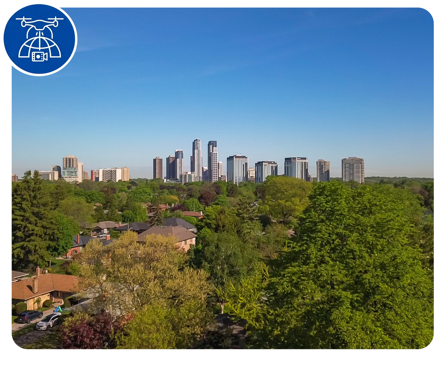 Neighbourhood-Drone-Shots-44 Aerial view of city skyline
